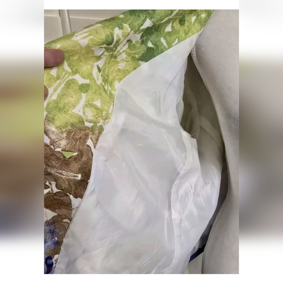 Coldwater Creek Floral Print Blazer 3/4 Sleeves Green Brown Blue Size 16 EUC - Picture 6 of 9